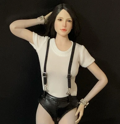 

CJG-W019 масштаб 1/6, сексуальный женский аксессуар, футболка, кожаные шорты, носки, модель одежды для тела 12 дюймов, в наличии