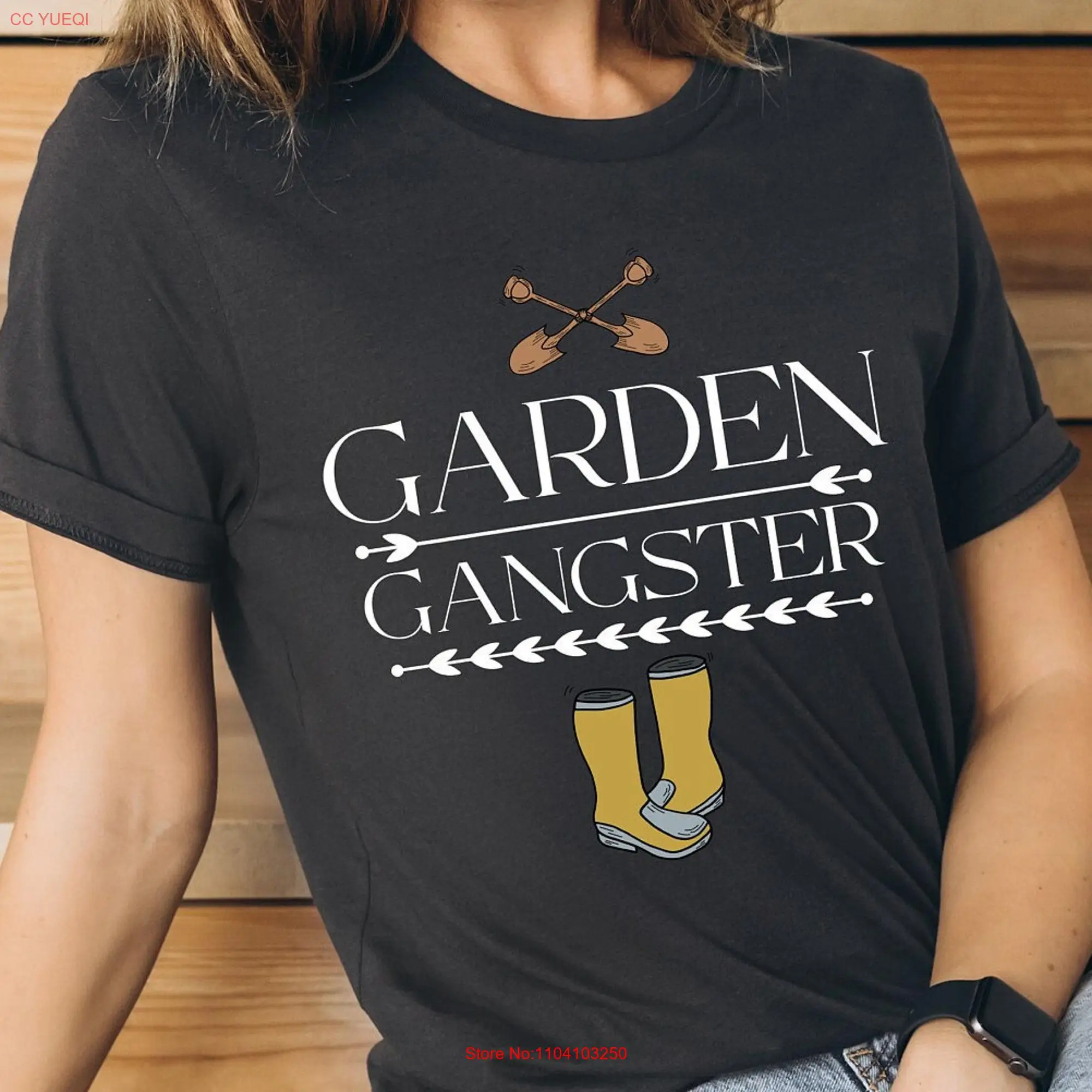 Cool Grunge Gardening T Shirt Garden Gangster Lovers Shovel and Boots Plant Lover Top long or short sleeves