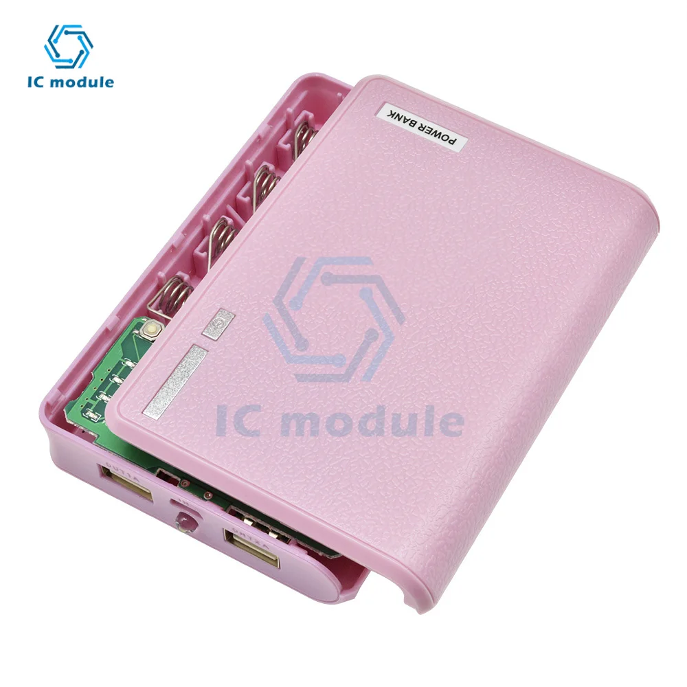 USB 4*18650 Power Bank opakowanie na baterie do ładowarka do telefonu komórkowego DIY powłoki 18650 przechowywanie baterii pojemnik do