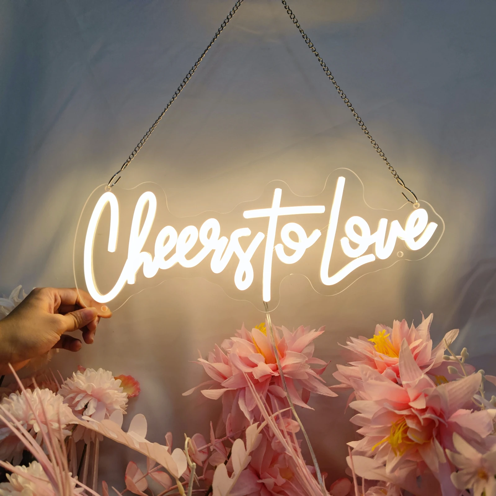 Cheers to love Neon LED Sign Valentine's Day Proposal neon light Engagement Wedding Neon Sign Board Room Wall Decor neon lights