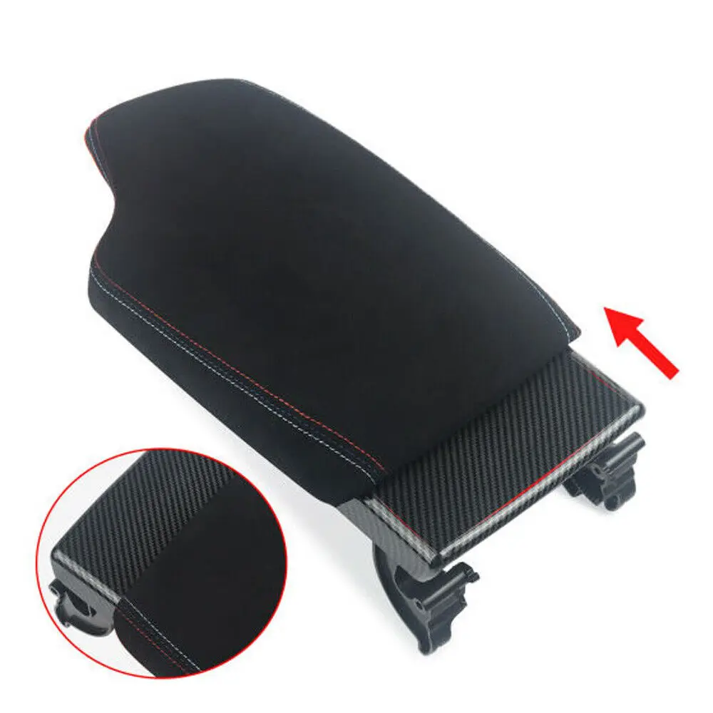 MAGICKIT Car Armrest Box Lid Suede Center Console Armrest Cover For BMW M3 51162405917 Retractable Center Console Box Cover