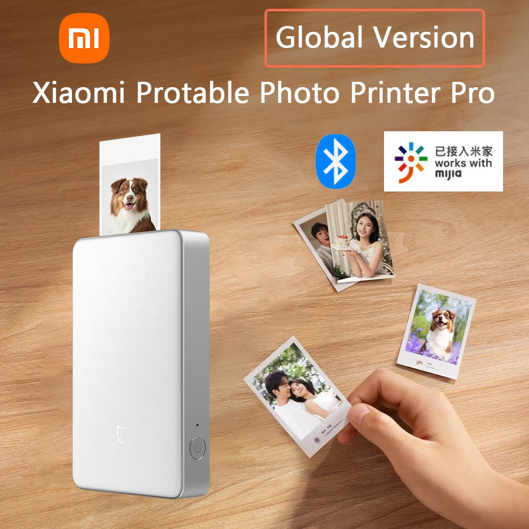 

Global Version Xiaomi Portable Photo Printer Pro AR Video Photo Bluetooth Connection Integrated Automatic Covering HD Printing