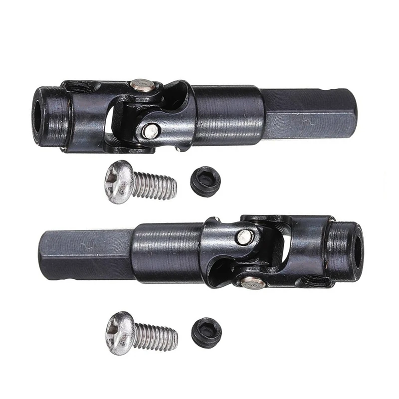 2 Pcs Metal Universal Drive Shaft For WPL C14 C24 C34 C44 B14 B16 B24 B36 1/16 & 1Set Metal Steering Cup Turn Cup Kit