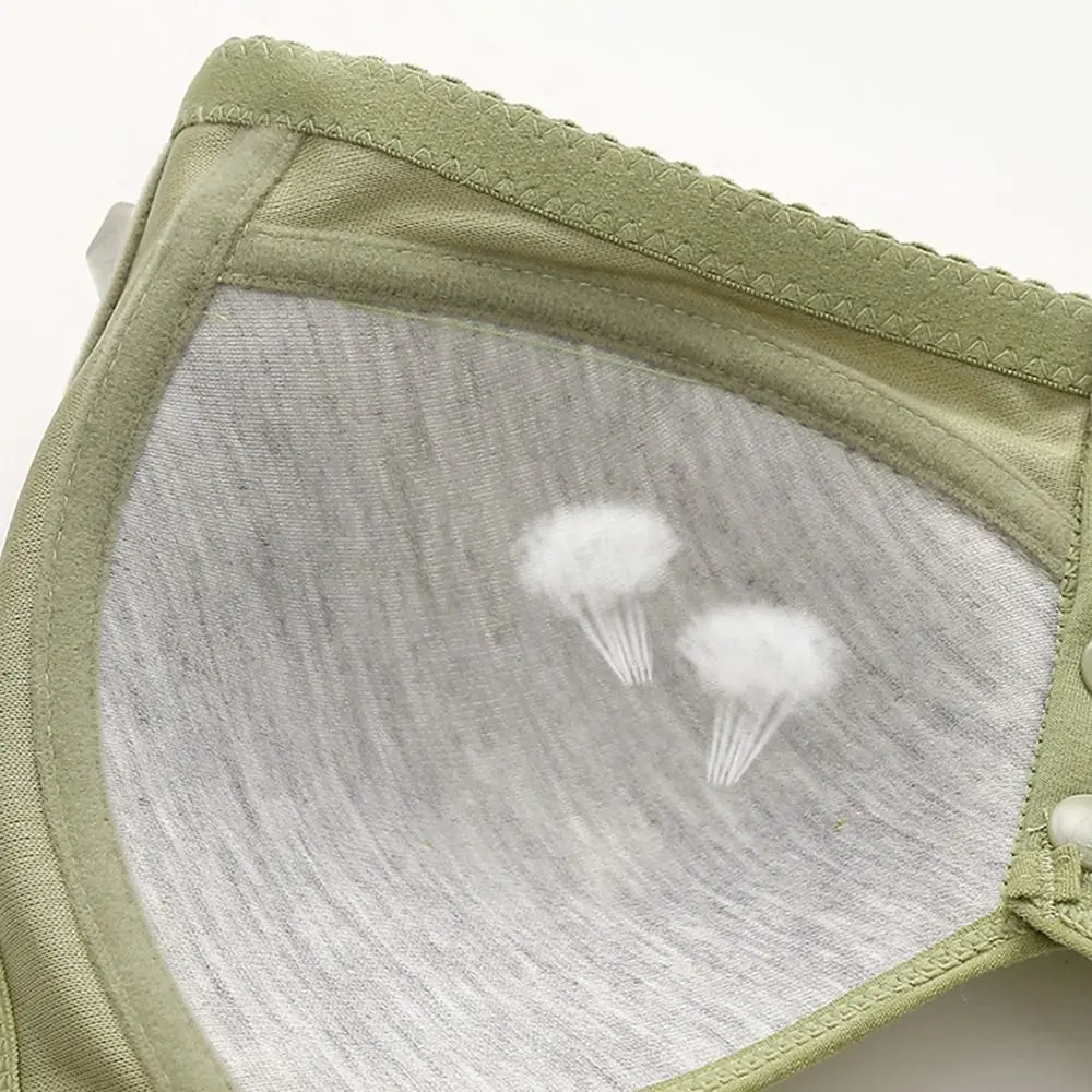 Bequeme Unterwäsche mit Blumenmuster, atmungsaktive BHs mit Blattmuster für ältere Frauen, BHs ohne Bügel mit voller Körbchengröße, Tanktop-BH für ältere Damen. – Detail 4