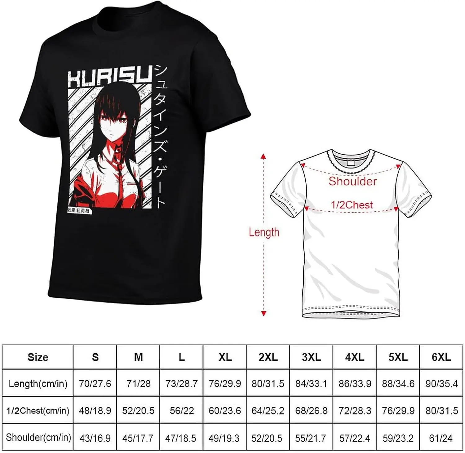 Anime Steins Gate T Shirt Men's Summer Print Crew Neck Tee Classic Short Sleeve Shirts