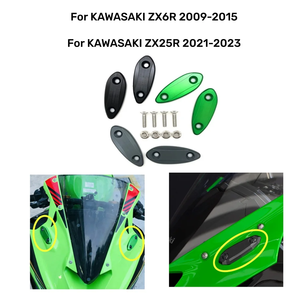 

For KAWASAKI ZX25R ZX 25R 2021+ ZX6R ZX 6R 2009+ Motorcycle Mirror Hole Decorative Cover Rearview Base baffle Eliminators Cap