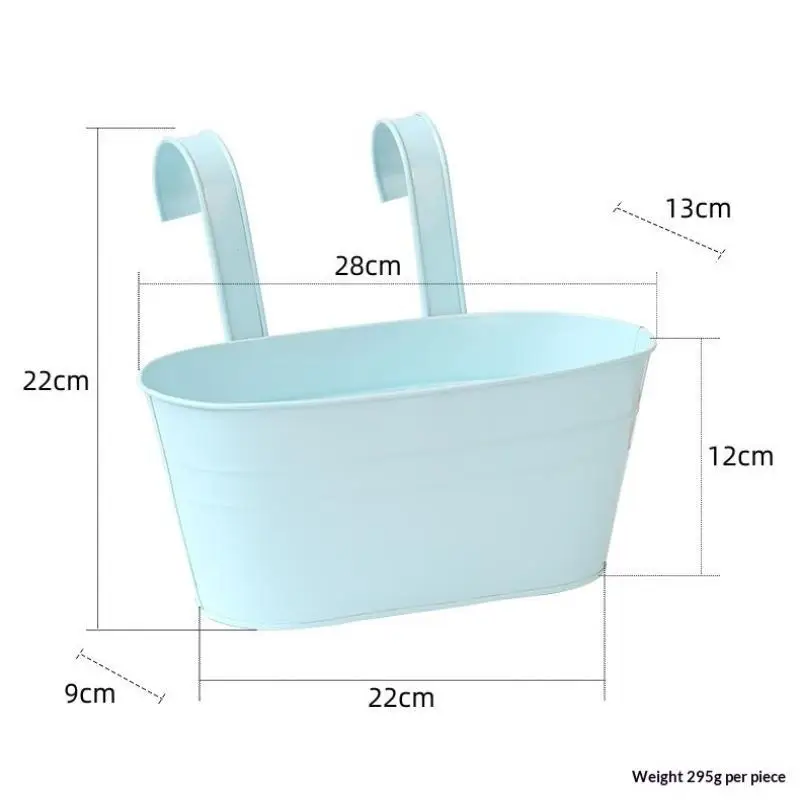 For Balcony Fence Patio Yard Garden Decoration Multicolor Iron Hanging Flower Pots With Detachable Hooks Perfect