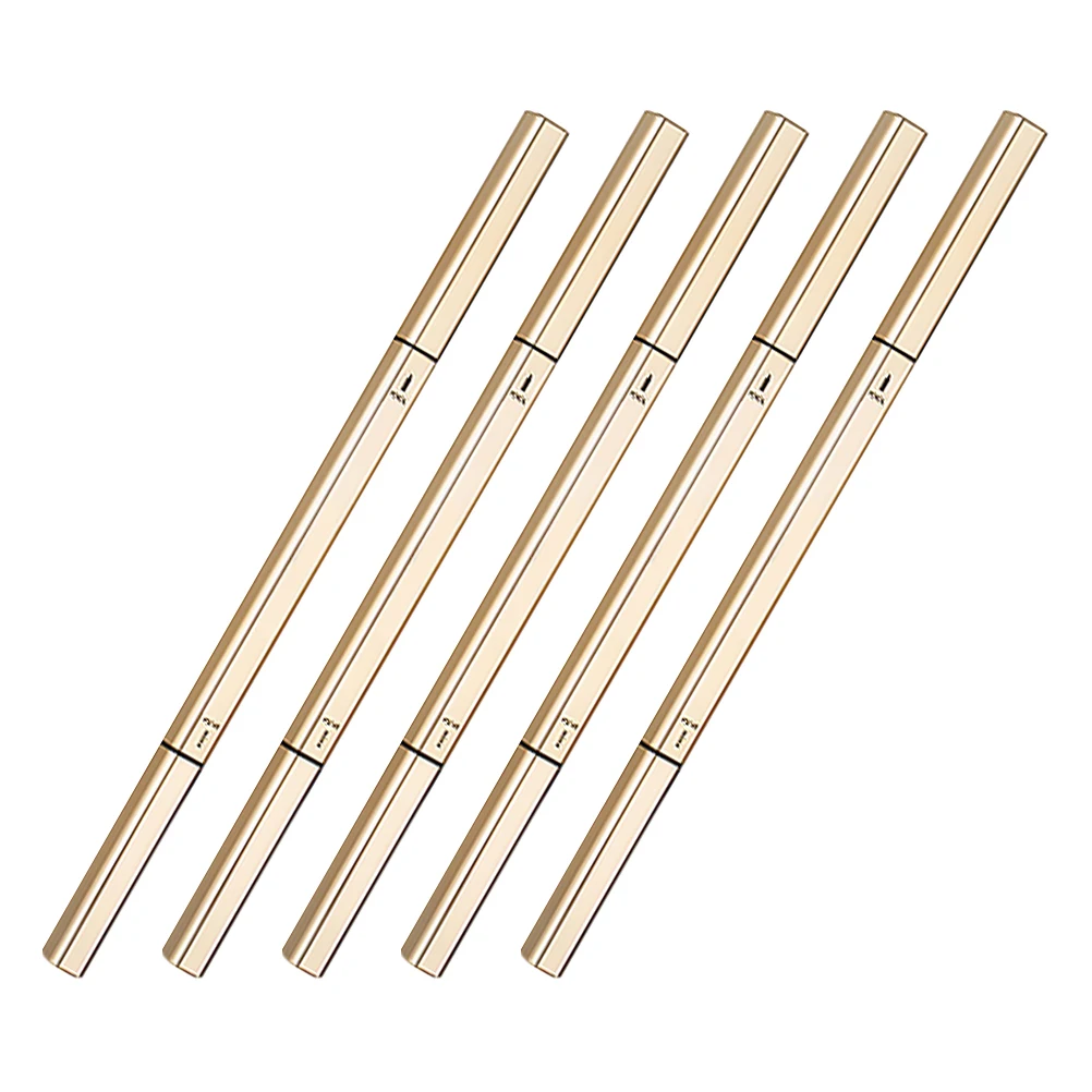 

5pcs Double Ended Eyebrow Pencils Plastic Brown Lightweight Compact Long Lasting Natural Shape Makeup Tools for Women Travel