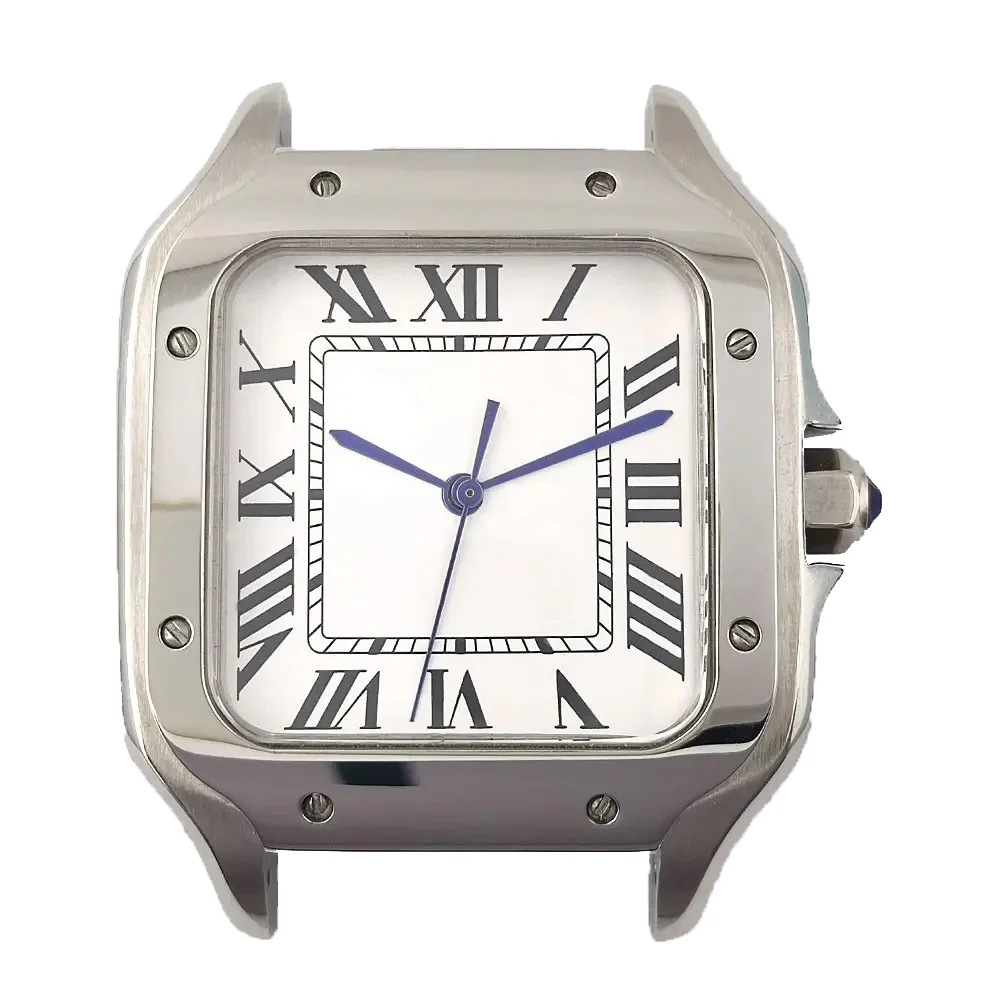 38mm Silver Watch Case Fit NH34 NH35 NH36 Automatic Movement 316L Stainless Steel Sapphire Glass 10Bar Waterproof Custom Logo