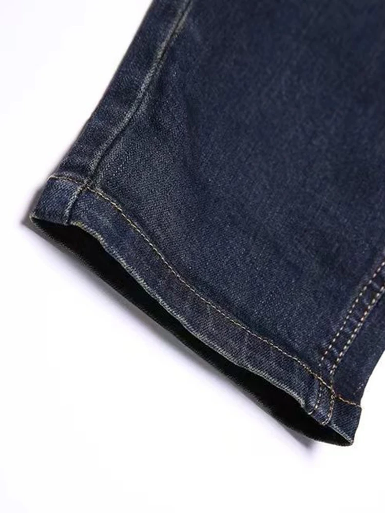 Jeans reto de cintura alta para mulheres, calças jeans de perna larga, casual grande, azul, verão, 70kg