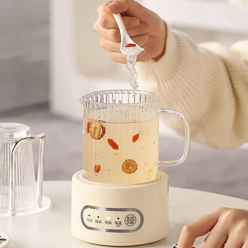 360W Multifunctional Health Cup Electric Kettle Office Glass Teapot Kettle Mini Electric Stew Cup Automatic Keep Warm 600ml