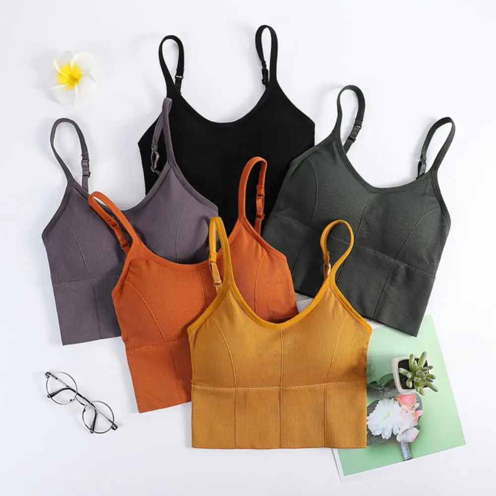 Sexy Women U-shaped Beauty Back Wrap Chest Tube Top Seamless Yoga Bra Shockproof Crop Push Up Sport Bra Ladies Underwear