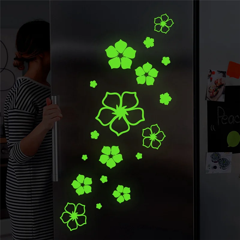 BUENO-2 uds. De pegatinas para nevera con estrellas bonitas que brillan en la oscuridad, calcomanías deslumbrantes para decoración