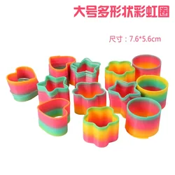 1pcs Rainbow Circle Funny Toys Early Development Educational Folding Plastic Spring Coil Children's Creative Magical Toys