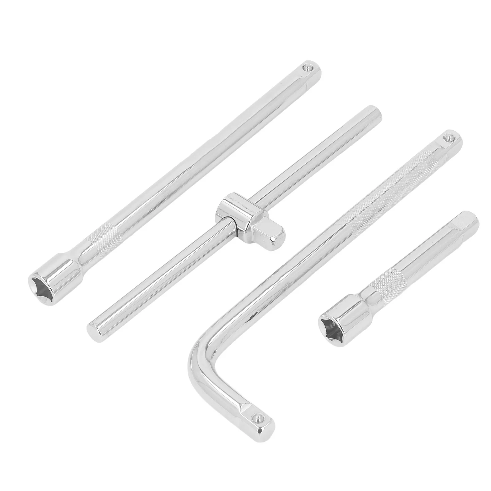 4PCS Set Drive Socket Extension Bar Chrome Vanadium Steel Sliding Bar T Handle Wrench For Automobile Maintenance