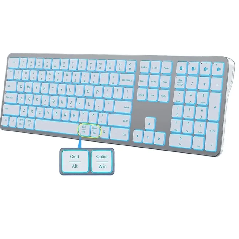 

Rechargeable Backlit Keyboard BT Multi-Device Keyboard Wireless Keyboard Laptop Tablet Mobile Phone