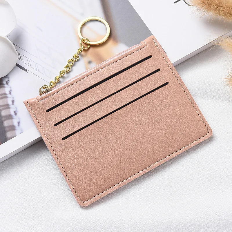 Ring Chain Fashion Ladies Bank Card Holder Coin Purses Designer Women Purse Zipper Design Men Wallet Mini Purse Unisex Bags C021