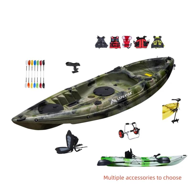 China Factory 2025 Popular Hot Sell 10ft 2.79M One Person Single Seating Plastic Fishing Kayak Boat On Lake And River Sea Ocean