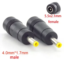 5pcs 5.5mm X 2.1mm DC Female To 4.0mm X 1.7mm Male DC Power Plug Adapter Connector pc Computer Cables Jack Notebook Laptop M20