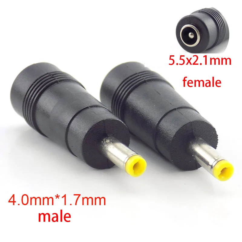 5pcs 5.5mm X 2.1mm DC Female To 4.0mm X 1.7mm Male DC Power Plug Adapter Connector pc Computer Cables Jack Notebook Laptop M20