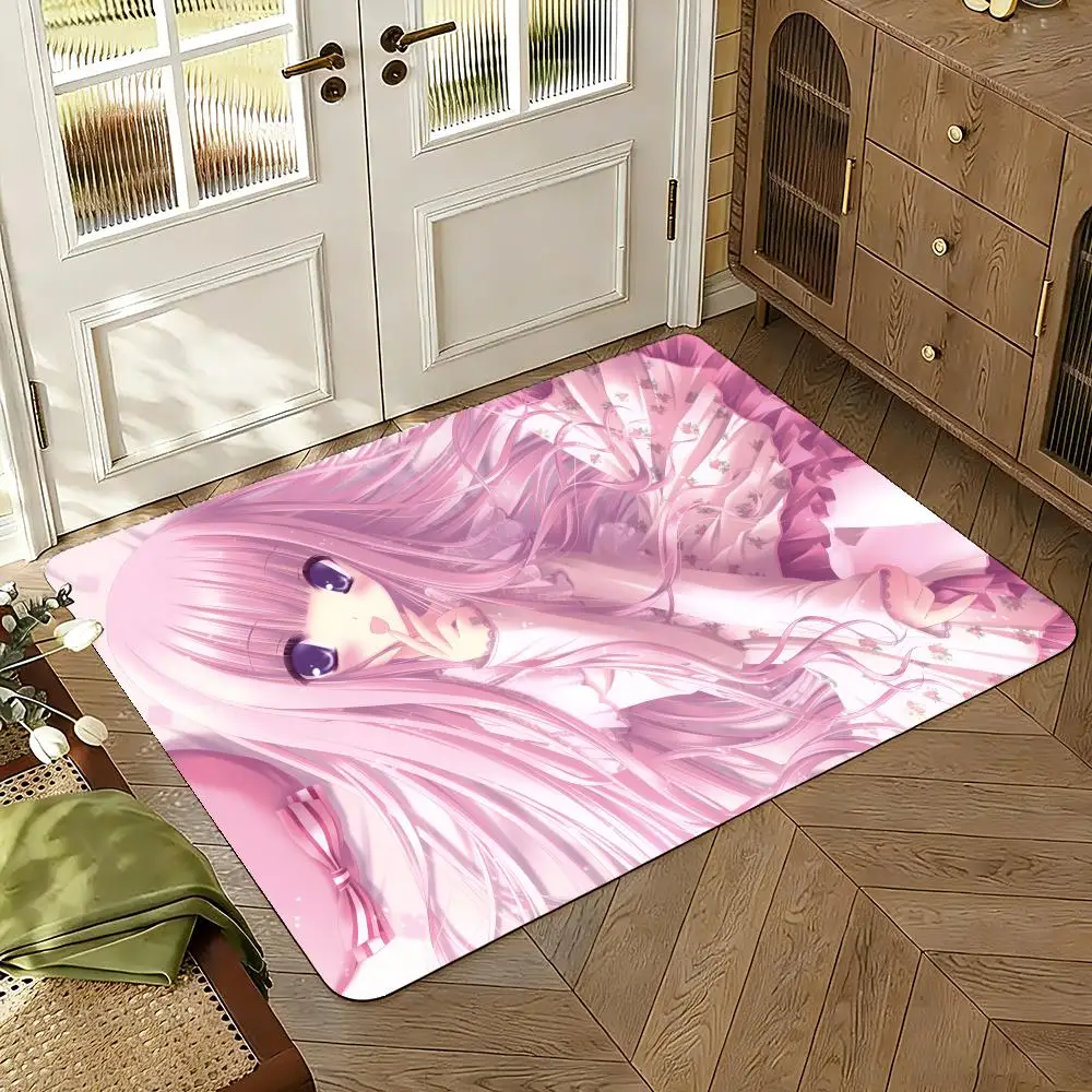 Kwaii Anime Cute R-Ro-Kyu-BuS Floor Mat Floor Mat Soft Flannel Non-Slip Door  Rug for Living Room