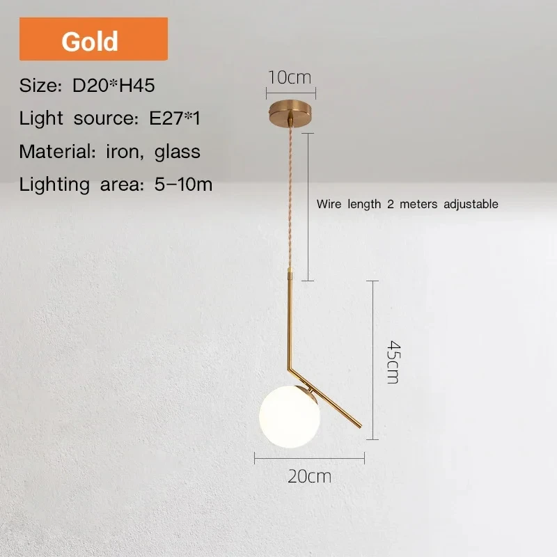Imagem -02 - Lâmpada Moderna Nórdica do Teto Bar Lustre para Sala de Jantar Lâmpadas de Vidro Douradas Simples Lanternas para Corredor