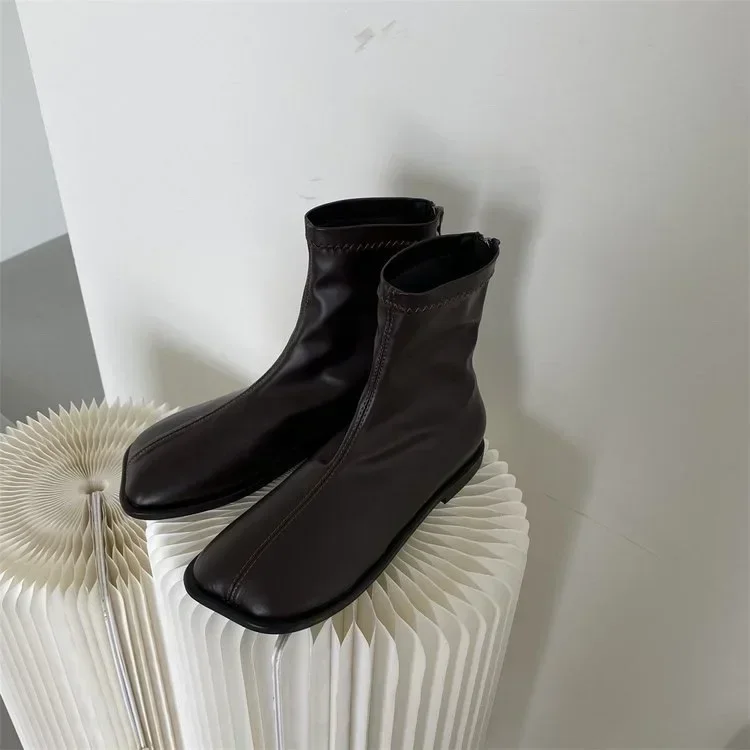 Botas elásticas para mujer, botines a la moda con parte inferior gruesa, botas femeninas de diseñador de lujo, botas Chelsea Nre para Otoño e