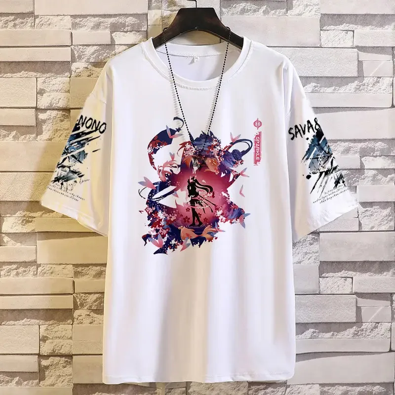 كاندي 2025 هونكاي: ستار ريل أنيمي لعبة كوس كاستوريس سباركل أشرون هوهو إلخ. 2025 تي شيرت بسيط متعدد الاستخدامات بأكمام قصيرة للجنسين