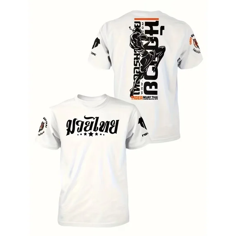 2026 Summer Muay Thai Fighting 3D Printed Men's T-Shirt Fashion Trend Sports Leisure Short-Sleeved Breathable MMA Training Tops