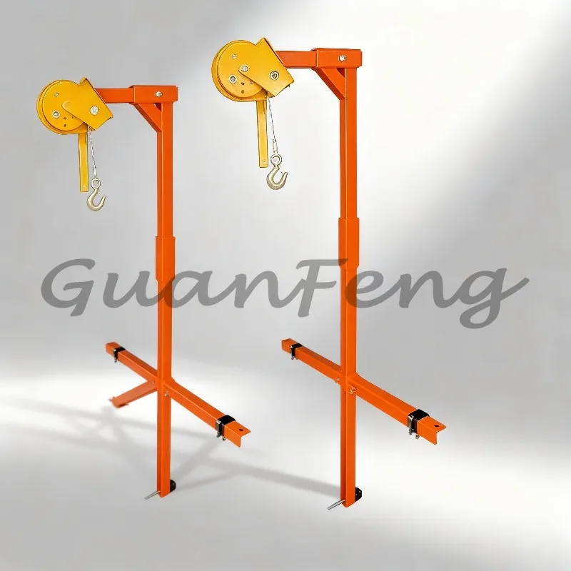 AC Outdoor Unit Hoisting Tool, Hand Crank Winch & Lifting Bracket for Air Conditioner Repair & Disassembly