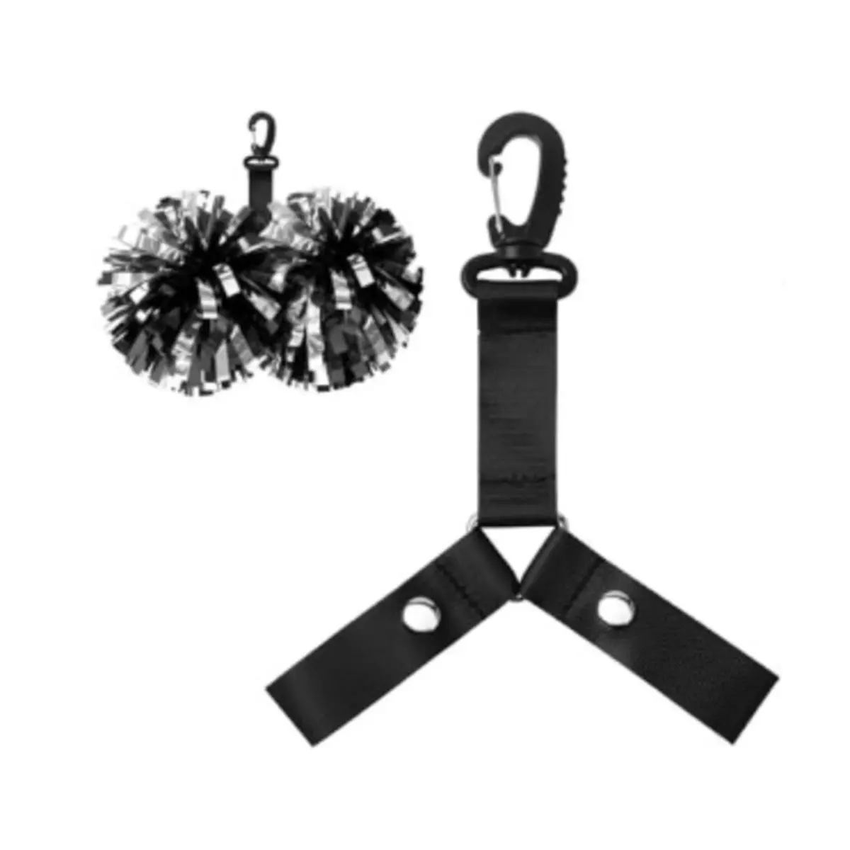 10 Pcs Pom Pom Holder Hanger with Snap Button for Backpack Cheerleader Team Tags Cheer Bag Strap