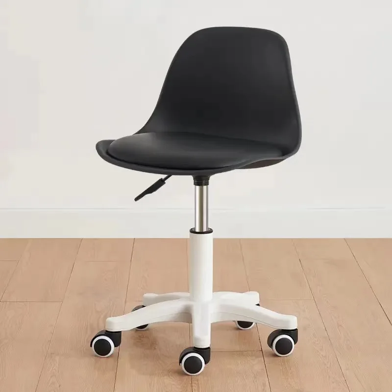 //Office Chair Adjustable Headrest Black White Leather Chrome Base Steel Swivel Chair For Dining Office Factory