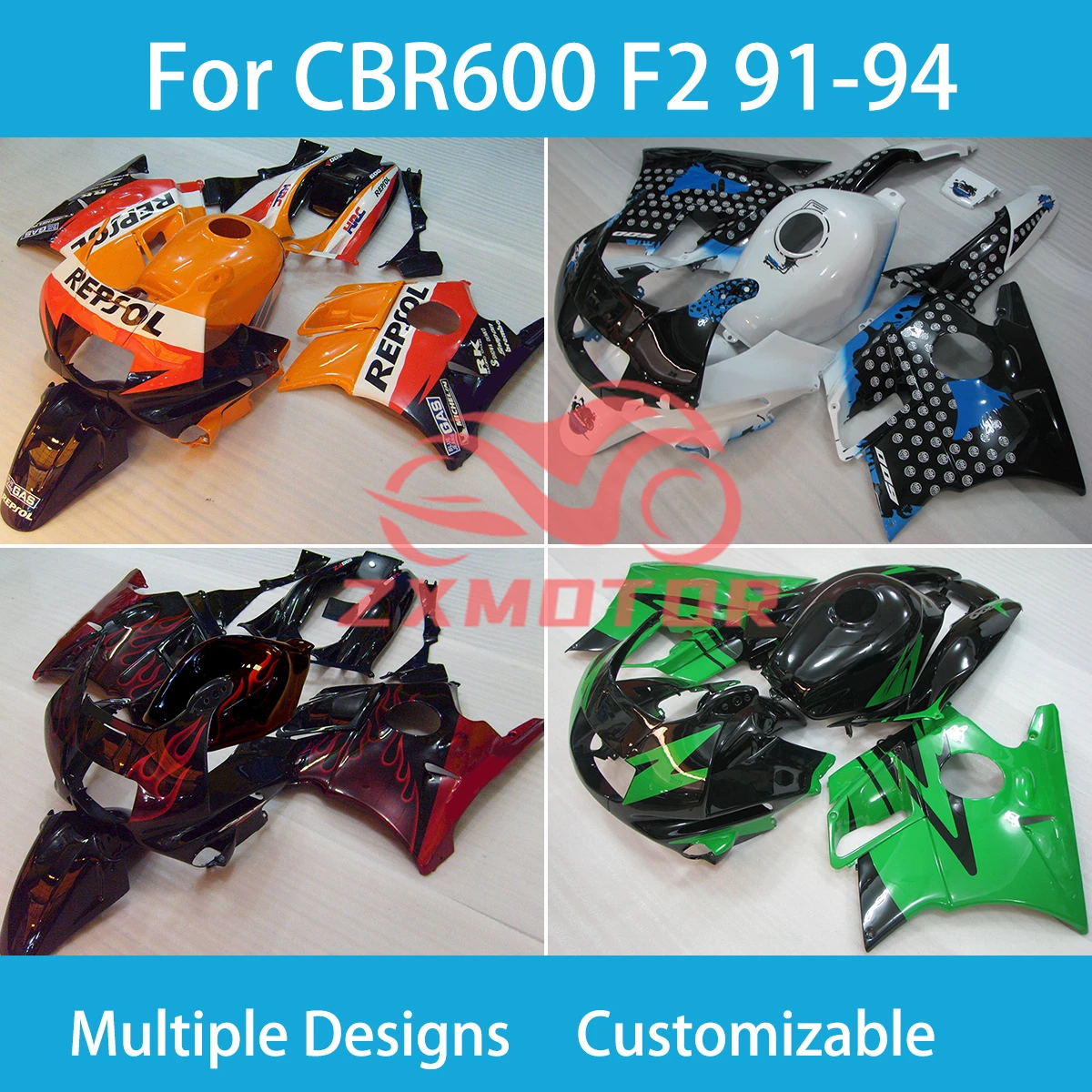 Injection Fairings for Honda CBR 600 F2 91 92 93 94 Motorcycle Accessories Fairing Kit CBR600 F2 1991 1992 1993 1994