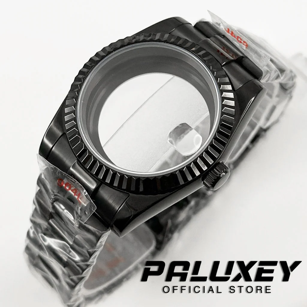 

Корпус для часов с браслетом в президентском стиле, PVD-покрытие черного цвета, 36 мм/40 мм, сапфировое стекло, водонепроницаемый, из нержавеющей стали, для механизмов NH34, NH35, NH36, ETA2824