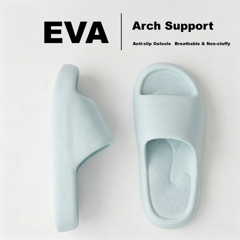 Soft EVA Arch Support Home Slides Unisex Non-slip Outsole Breathable Household Slippers Casual Shower Sandals