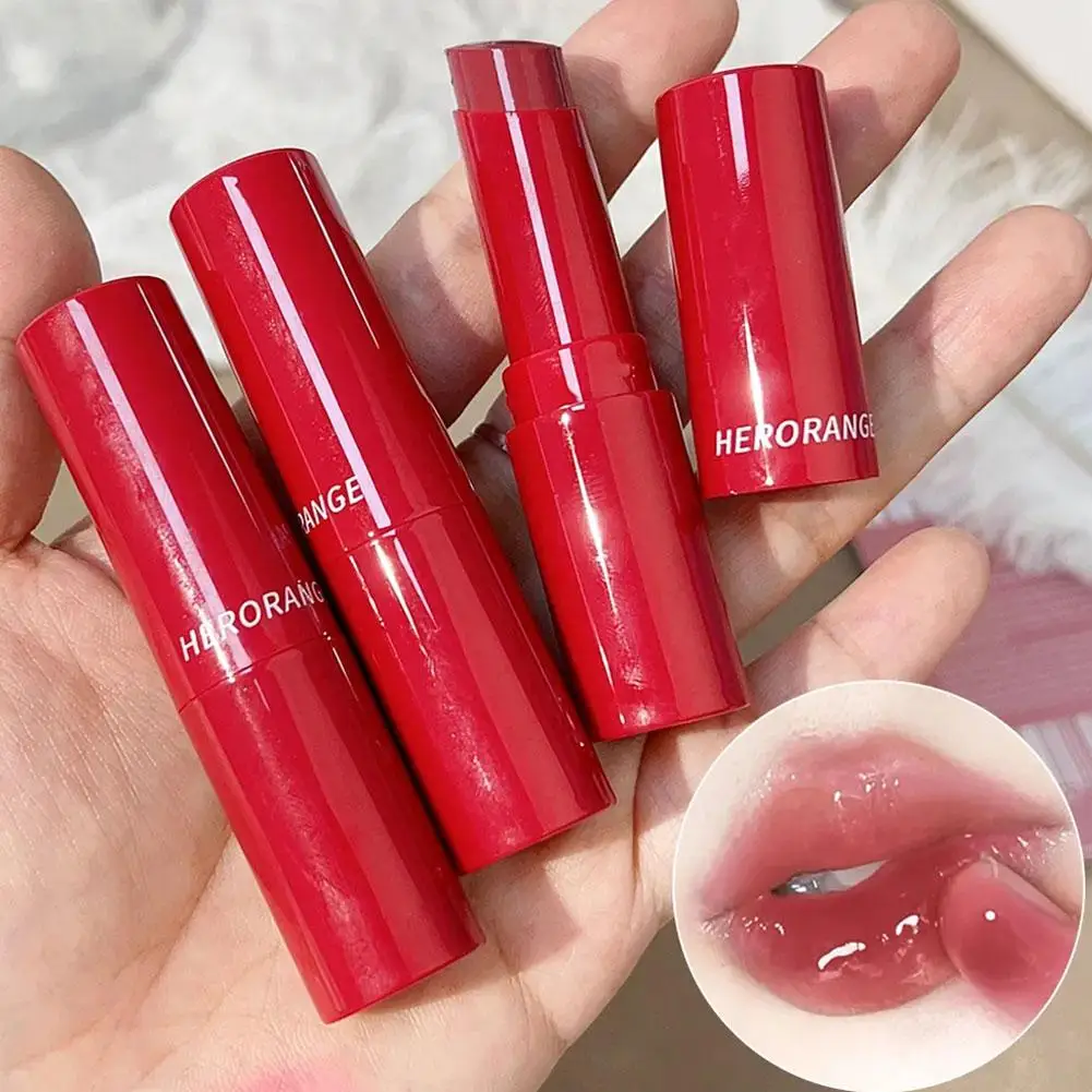 8 Farben Gelee Lippenstift feuchtigkeit spendenden Spiegel Wasser hellbraun Glasur Tee rot feste Tönung Lip gloss Glas Lippen kosmetik Make-up a7f6