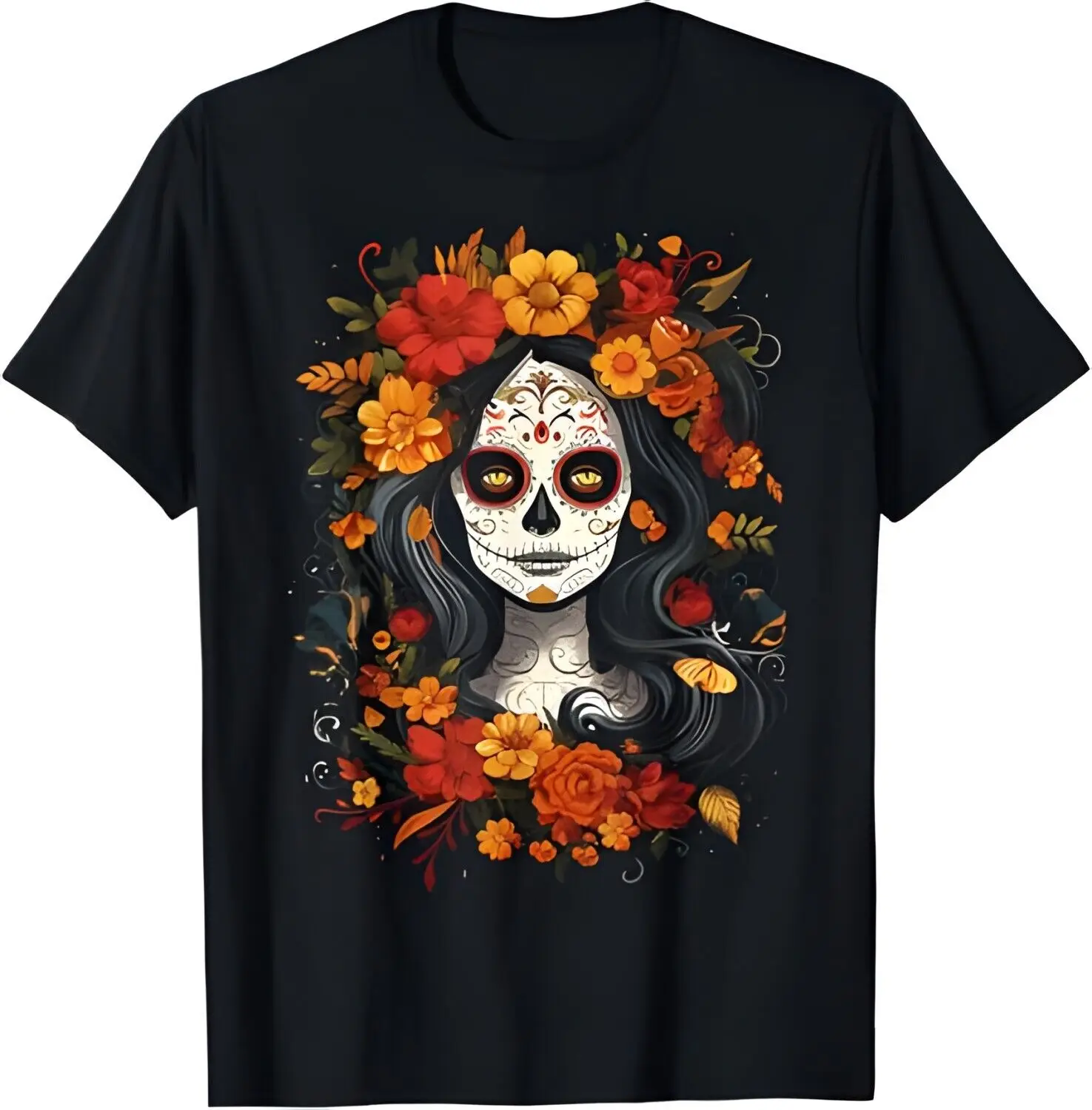 

De Los Muertos La Catrina Day of the Dead Sugar Skull Women T-Shirt