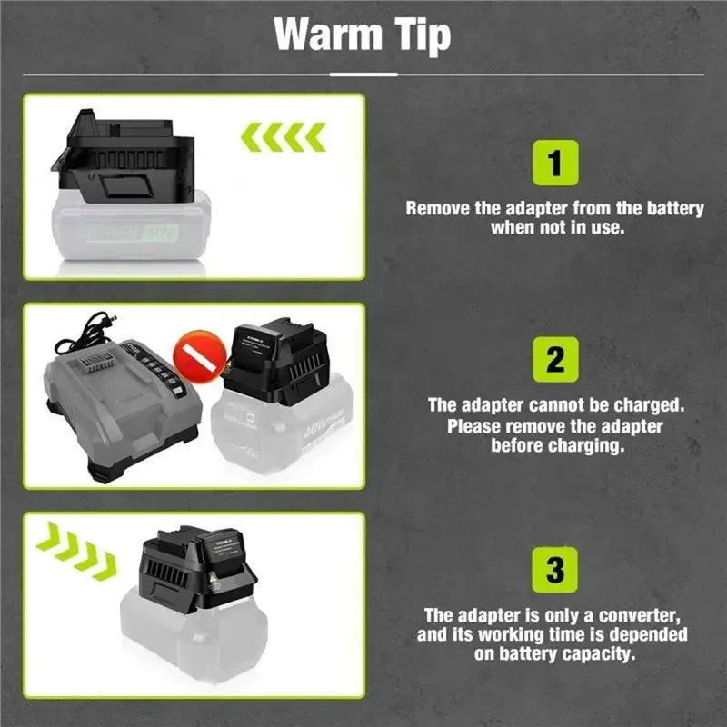 A92Z For Ryobi For 18V Battery Adapter RYB40MIL18 Converts 40V Li- Battery