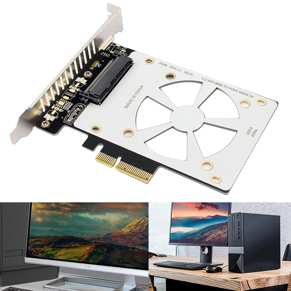 U.2 SFF-8639 To PCI-EX4 Expansion Card X4/X8/X16 Slot PCI-E Expansion Adapter Card Riser Card PCI-E GEN3 for  U.2 NVME SSD