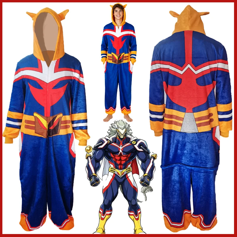 Anime My Hero Academia Olmet Cosplay Costume Yagi Toshinori All Might Household Nightgown Cartoon One-piece Zentai Pajamas