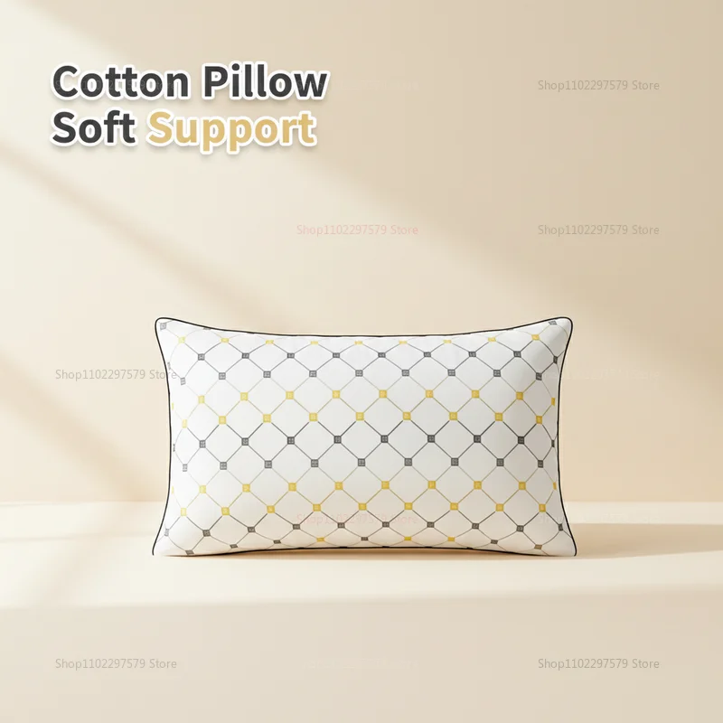 Núcleo de Almohada de Algodón Lavable para Hotel, Soporte Cervical, Ideal para Siesta en Casa, Dormitorio, para un Mejor Sueño y Cuidado del Cuello