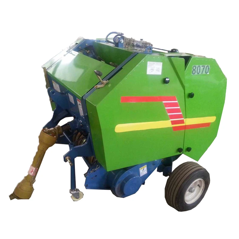 Tractor mounted PTO mini round hay straw baler machine