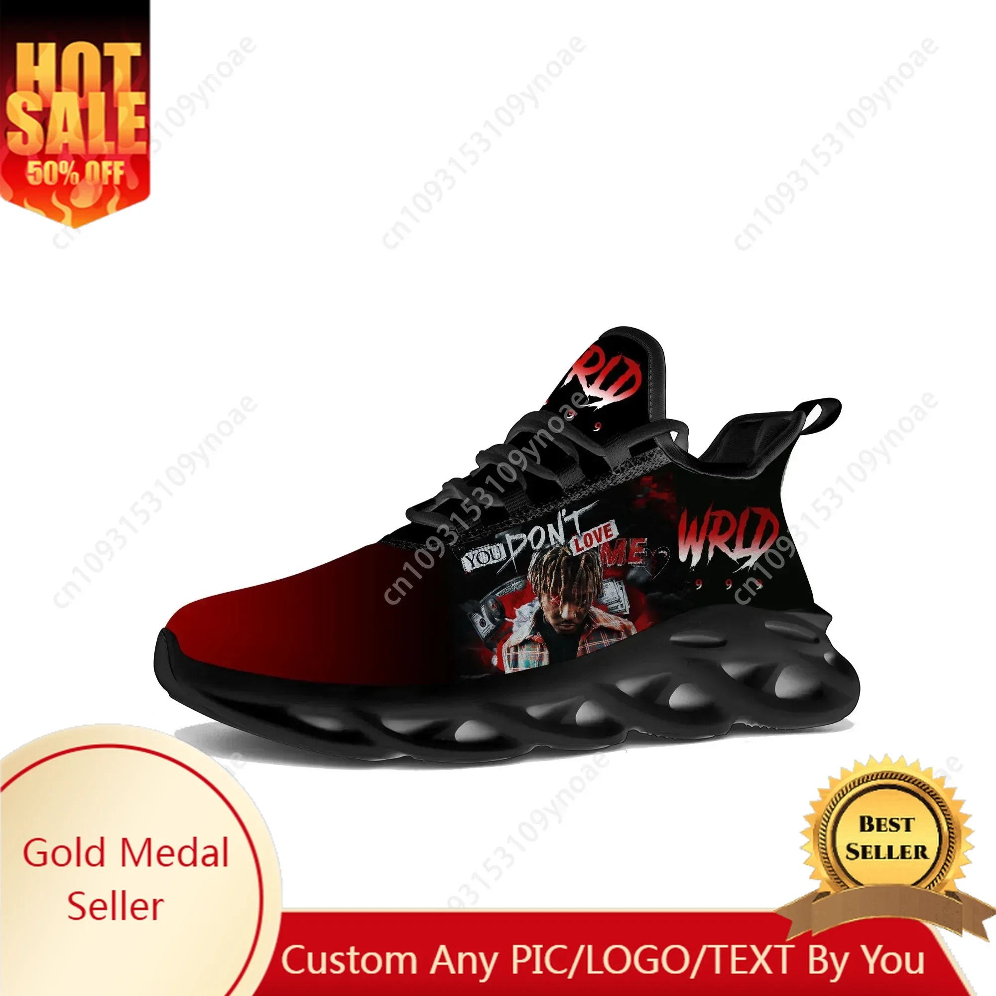 

J-Juice Wrld 999 Hip Hop Rapper Flats Sneakers Mens Womens Sports Running Shoes High Quality Custom Made Sneaker Customized Shoe