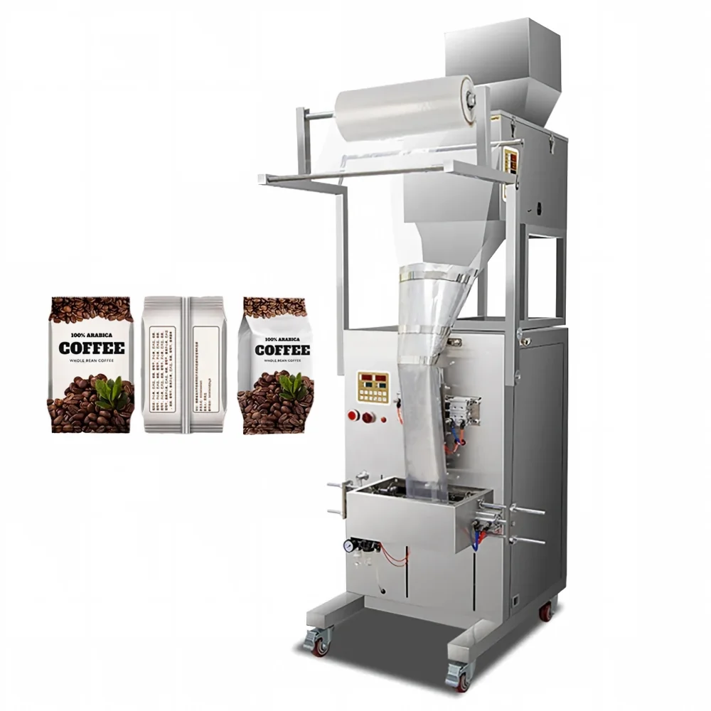 Fully Automatic Corner Bag Snack Granule Packing Stainless Steel Plastic Pouch Film Weighing Pneumatic Filling Packaging Machine