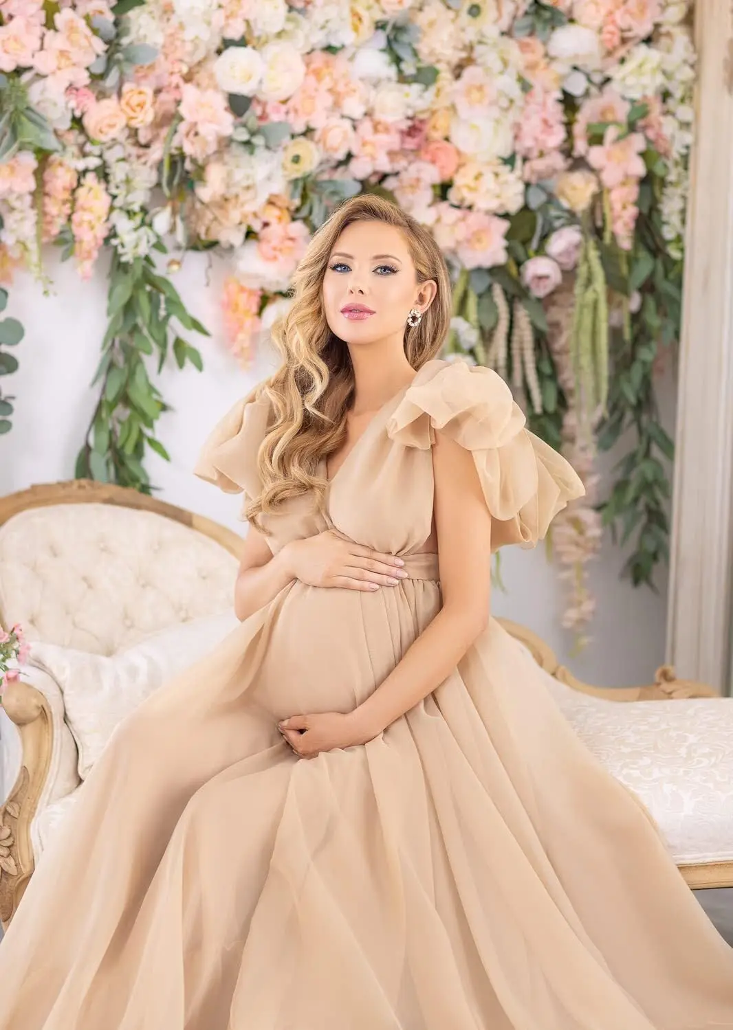 Chiffon Maternity Dress for Photoshoot Long Maternity Gowns for Baby Shower Dresses Maternity Photography Luxury Evening Dress