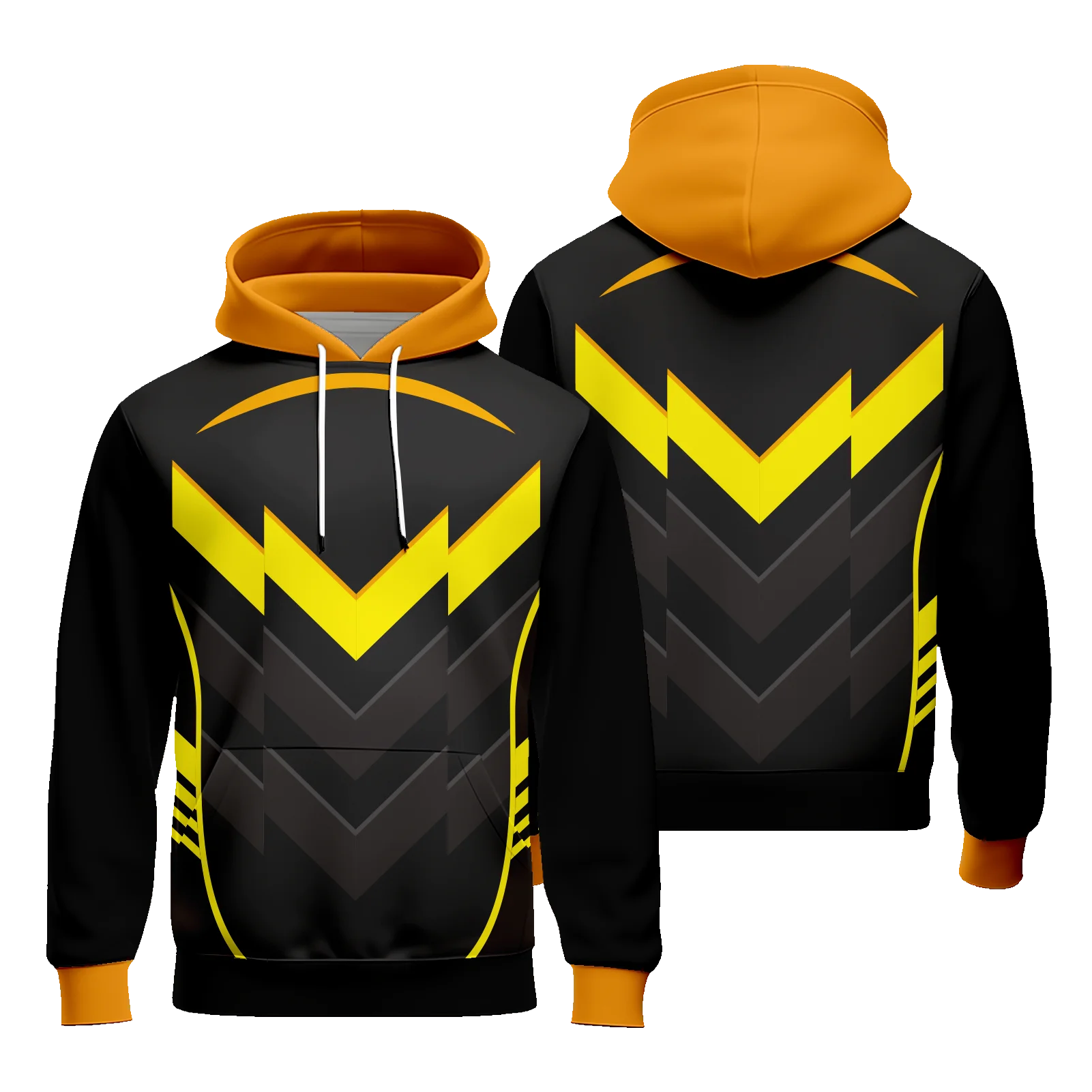 Mens Hoodies E-sports Sweatshirt Gradient Color Long Sleeve Casual Sports Hoodie with Pockets Team Training Uniform Unisex