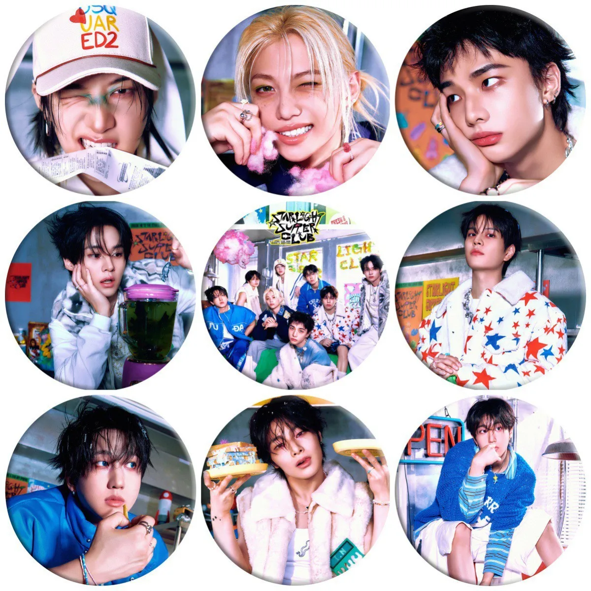 

58 мм значок бродячих детей, брошь SKZOO 2026, календарь, фото, брошь, значок на груди, кулон, периферийный вентилятор kpop, памятный подарок ﻿