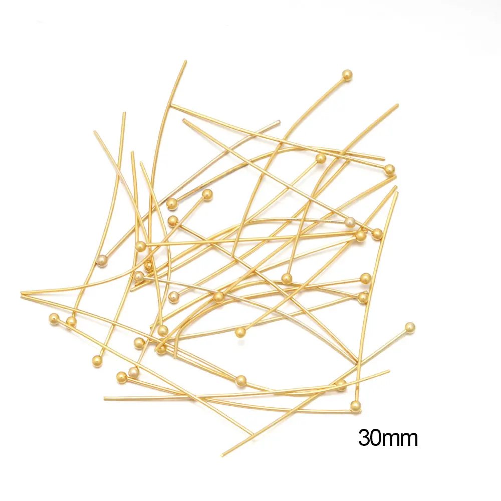 50Pcs Stainless Steel 20/30/40MM Gold Color Ball Head Pins For DIY Jewelry Findings Making Accessories Supplies