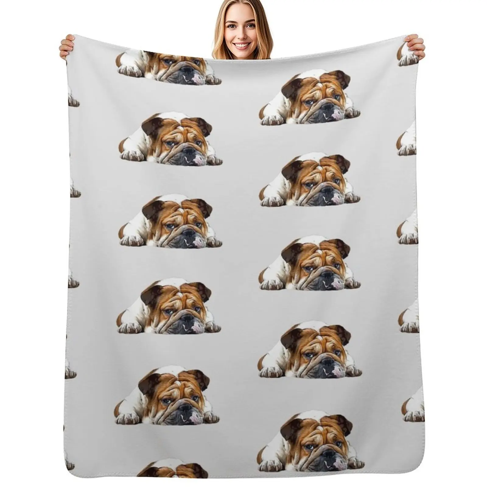 English British Bulldog Throw Blanket Stuffeds Baby decorative for sofa Luxury Designer Sofa Quilt Blankets