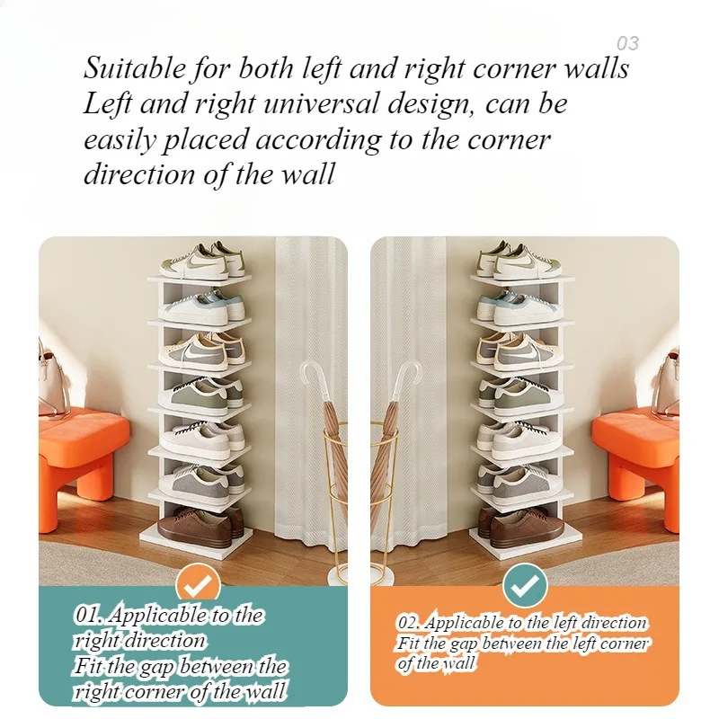 Invisible shoe rack home door simple multi-layer new explosion small narrow layered baffle storage artifact space saving image 6